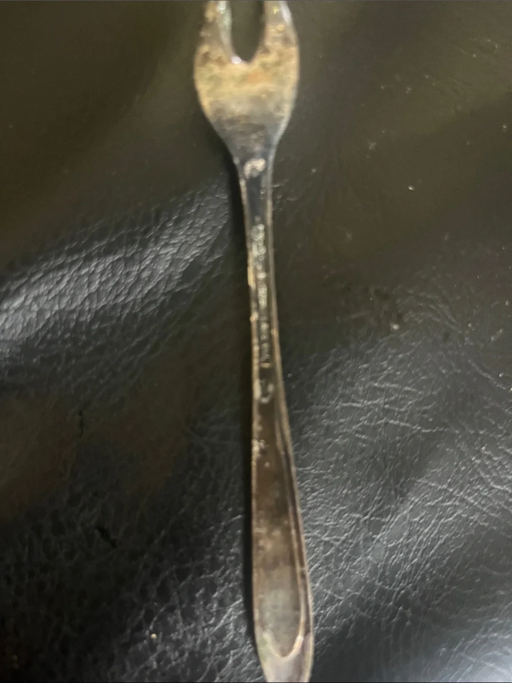 Vintage Metal Carving Fork in Aged Silver Finish